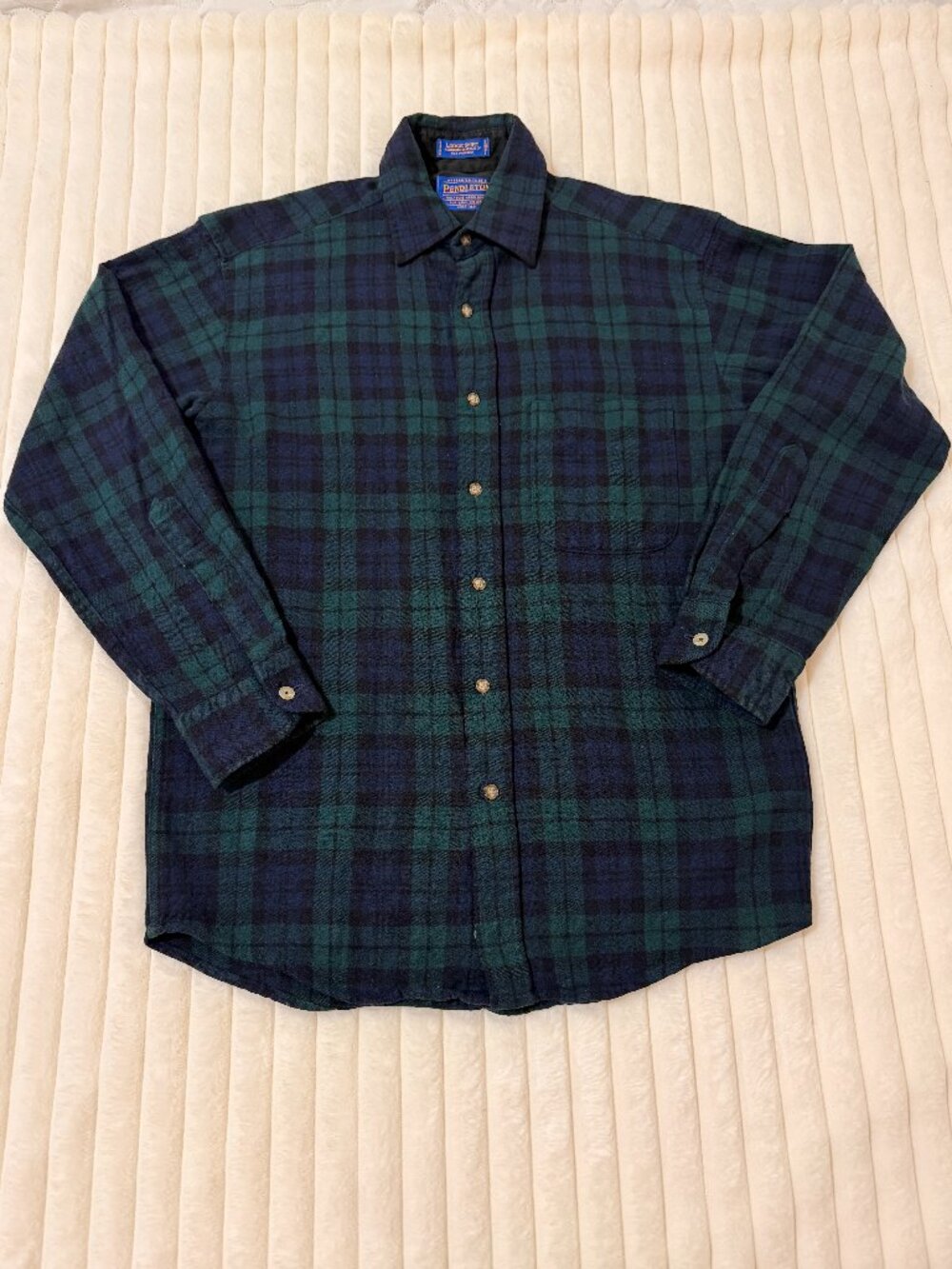 Pendleton Lodge Black Watch Tartan Virgin Wool Plaid Shirt